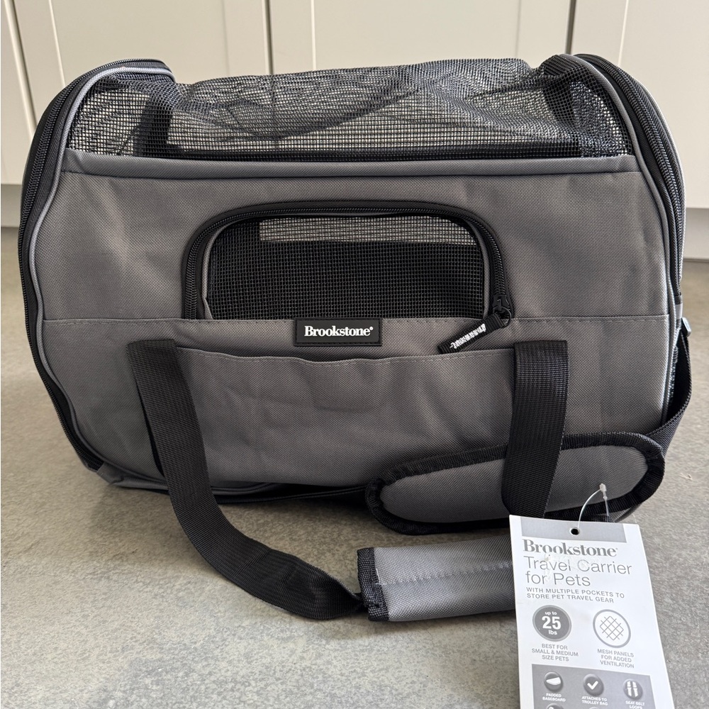 Brookstone Black and Gray Pet Carrier